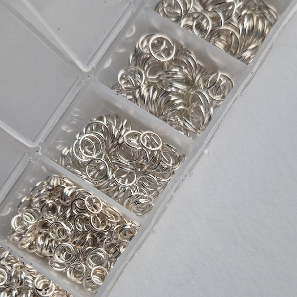 Assorted Silver Metal Jump Rings - 7 Different Sizes - Picture 8 of 10